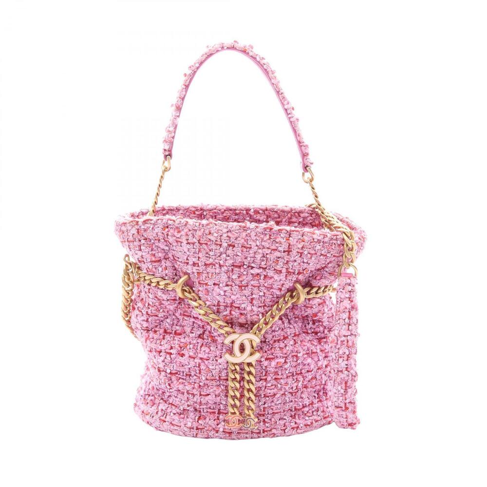 Chanel Matelasse Drawstring Bucket Bag Shoulder Pink